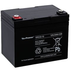 YUASA YU-POWER YPC33-12, 12V 33AH 20HR (AS 30AH, 31AH, 32AH, 35AH & 36AH) HIGH CAPACITY DEEP CYCLE VALVE REGULATED LEAD ACID (VRLA) BATTERY
