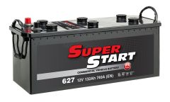 SUPER START 627 12V 132AH 740 CCA SMF HEAVY DUTY CARGO BATTERY. L 513mm x W 189mm x H 224mm inc posts