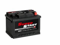 SUPER START 065 12V 55AH 450 CCA SMF CAR BATTERY. L 245mm x W 175mm x H 175mm inc posts