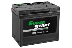 SUPER START L26-70 12V 70AH 480 CCA LEISURE BATTERY. L 269mm x W 174mm x H 225mm inc posts