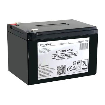 Ultramax 12v 24Ah Lithium Nickel Manganese Cobalt Oxide (LiNiMnCo, NMC, NCM) Battery