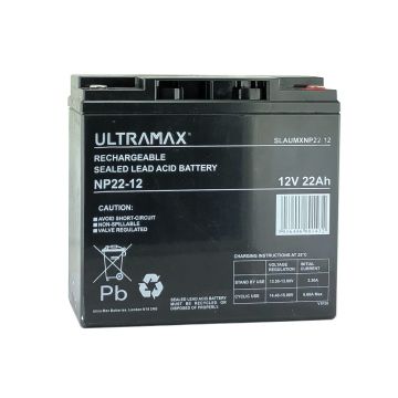 ULTRAMAX NP22-12, 12V 22AH 20HR (AS 17AH, 18AH & 20AH) HIGH CAPACITY DEEP CYCLE SEALED LEAD ACID BATTERY