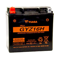 Yuasa GYZ16H (Wet Charged) 12V 16.8Ah Yuasa High Performance MF VRLA Battery
