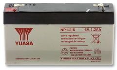 YUASA NP1.2-6, 6V 1.2AH 20HR VRLA LEAD ACID - AGM - NON SPILLABLE BATTERY