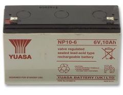 YUASA NP10-6, 6V 10AH 20HR VRLA LEAD ACID - AGM - NON SPILLABLE BATTERY