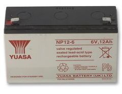 YUASA NP12-6, 6V 12AH 20HR VRLA LEAD ACID - AGM - NON SPILLABLE BATTERY