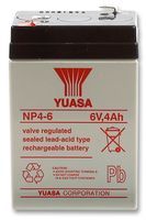 YUASA NP4-6, 6V 4AH 20HR (AS 4.2AH & 4.5AH) VALVE REGULATED LEAD ACID (VRLA) RECHARGEABLE BATTERY