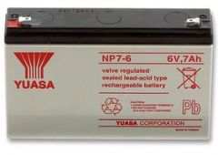 YUASA NP7-6, 6V 7AH 20HR (AS 7.2AH & 7.5AH ) VALVE REGULATED LEAD ACID (VRLA) RECHARGEABLE BATTERY