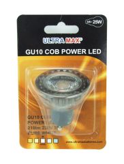 Ultra Max LED Bulb GU10  230V 3W 210 Lumens COB Blister - Pure white