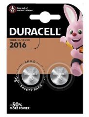 Duracell CR2016 3V Lithium Coin Battery - Pack of 2
