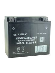 Ultramax TTX20-BS (Replaces Yuasa YTX20-BS), 12v 18Ah Motorcycle Batteries. L(mm) W(mm) H(mm) 177 88 156