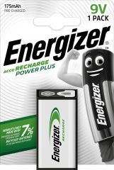 Energizer Rechargeable 9V, 175 mAh Battery| 1-Pack