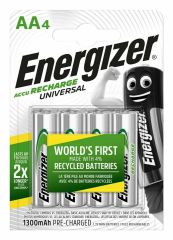 Energizer AA 1300 mAh Rechargeable Batteries | 4-Pack
