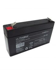 ULTRAMAX 6V 1.3Ah (same as 1.2Ah) Sealed Lead Acid - AGM - VRLA Battery