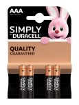 Duracell Simply AAA/LR03 Battery - Pack of 4