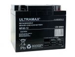 ULTRAMAX NP45-12, 12V 45AH 20HR (AS 40AH, 42AH & 44AH) SEALED LEAD ACID RECHARGEABLE BATTERY