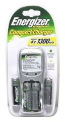 Energizer Compact Charger includes 4x 1300mah AA size batteries