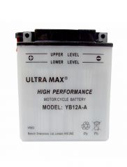 Ultramax Yumicron YB12A-A, 12v 12Ah Motorcycle Batteries. L(mm) W(mm) H(mm) 134 80 160