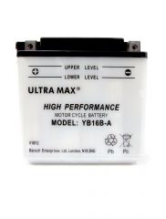 Ultramax Yumicron YB16B-A, 12v 16Ah Motorcycle Batteries. L(mm) W(mm) H(mm) 160 90 161