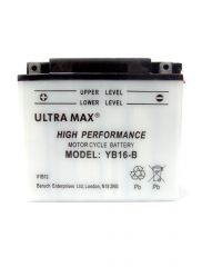 Ultramax Yumicron YB16-B, 12v 19Ah Motorcycle Batteries. L(mm) W(mm) H(mm) 172 96 154