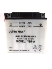 Ultramax Yumicron YB7-A, 12v 8Ah Motorcycle Batteries. L(mm) W(mm) H(mm) 135 75 133