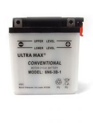 Ultramax 6N6-3B-1, 6v 6Ah Motorcycle Batteries. L(mm) W(mm) H(mm) 99 57 111