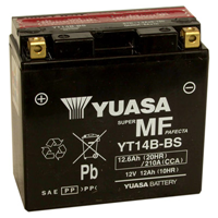 Yuasa YT14B-BS 12V 12.6Ah (Combi Pack) VRLA Maintenance Free Battery