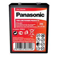 Panasonic Special Heavy Duty 9V PP9 Zinc Carbon Battery