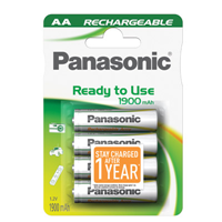 Panasonic AA NiMH 1900mAh Rechargeable Battery 1.2V Pack of 4