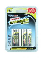 Ultra Max Rechargable Nimh R6 2100 mAh Pre charged