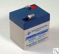 Power-Sonic PS610, 6V 1Ah Sealed Lead-Acid battery (L(mm) W(mm) H(mm) 51 42.5 54.5)