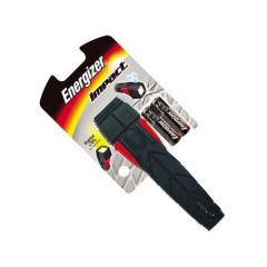 Energizer Torch Impact, runs on 2 x AA sized batteries. Batterries included.