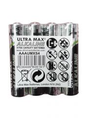Ultra Max AAA Alkaline shrink of 4