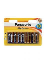Panasonic AA Alkaline Power Batteries Bronze Pack of 10 - LR6  1.5V