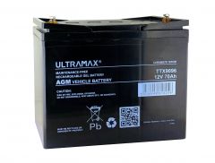 Ultramax TTX9096, 12v 70Ah AGM GEL Leisure Battery for Caravan, Campervan, Motorhome & Boats
