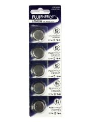 Fuji Energy Lithium CR2025 Coin Cell pack of 5