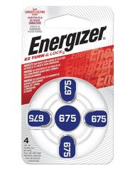 Energizer Zinc Air, Hearing Aid, Zinc Air 675 SP-4