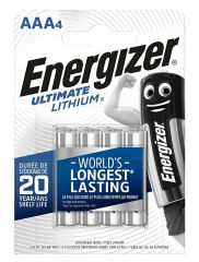 Energizer Ultimate Lithium AAA / L92 Batteries Pack of 4