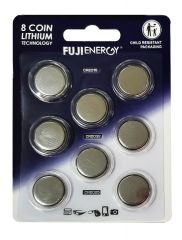 Fuji Energy Assorted Lithium Coin Battery - Easy Pack - 8 Pack 2 x 2016, 2 x 2025, 4 x 2032. 3V