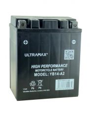 Ultramax Yumicron YB14-A2, 12v 14Ah Motorcycle Batteries. L(mm) W(mm) H(mm) 134 89 176