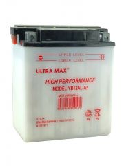 Ultramax Yumicron YB12AL-A2, 12v 12Ah Motorcycle Batteries. L(mm) W(mm) H(mm) 134 80 160