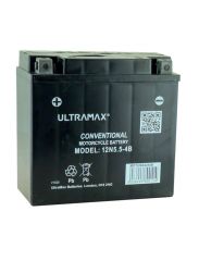 Ultramax 12N5.5-4B, 12v 5.5Ah Motorcycle Batteries. L(mm) W(mm) H(mm) 138 61 131