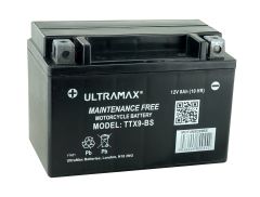 Ultramax TTX9-BS (Replaces Yuasa YTX9-BS), 12v 8Ah Motorcycle Batteries. L(mm) W(mm) H(mm) 150 87 105