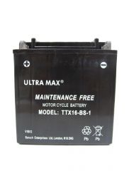 Ultramax TTX16-BS-1 (Replaces Yuasa YTX16-BS-1), 12v 14Ah Motorcycle Batteries. L(mm) W(mm) H(mm) 150 87 161