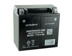 Ultramax TTX14-BS (Replaces Yuasa YTX14-BS), 12v 12Ah Motorcycle Batteries. L(mm) W(mm) H(mm) 150 87 145