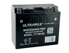 Ultramax YT12B-BS, 12v 10Ah Motorcycle Batteries.  L(mm) W(mm) H(mm) 151 70 131