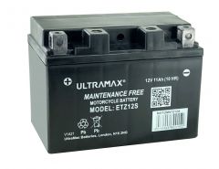 Ultramax ETZ12S (Replaces Yuasa YTZ12S), 12v 11Ah Motorcycle Batteries. L(mm) W(mm) H(mm) 150 87 110