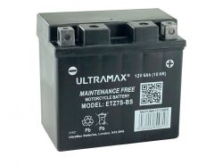 Ultramax ETZ7S / ETZ7S-BS (Replaces Yuasa YTZ7S), 12v 6Ah Motorcycle Batteries.  L(mm) W(mm) H(mm) 113 70 105