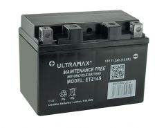 Ultramax ETZ14S (Replaces Yuasa YTZ14S), 12v 11.2Ah Motorcycle Batteries.  L(mm) W(mm) H(mm) 150 87 110