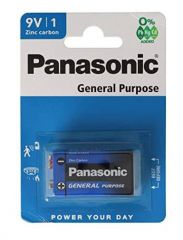Panasonic Zinc Carbon - 9V Blue Battery (MN1604 / 6F22 / 6LR61)  Pack of 1